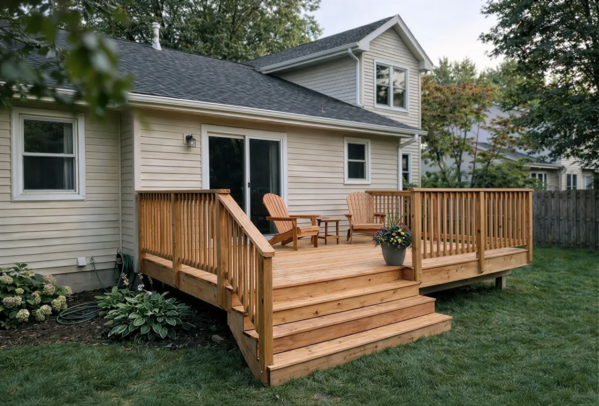 Safety deck rebuild in Durham NC with new stairs