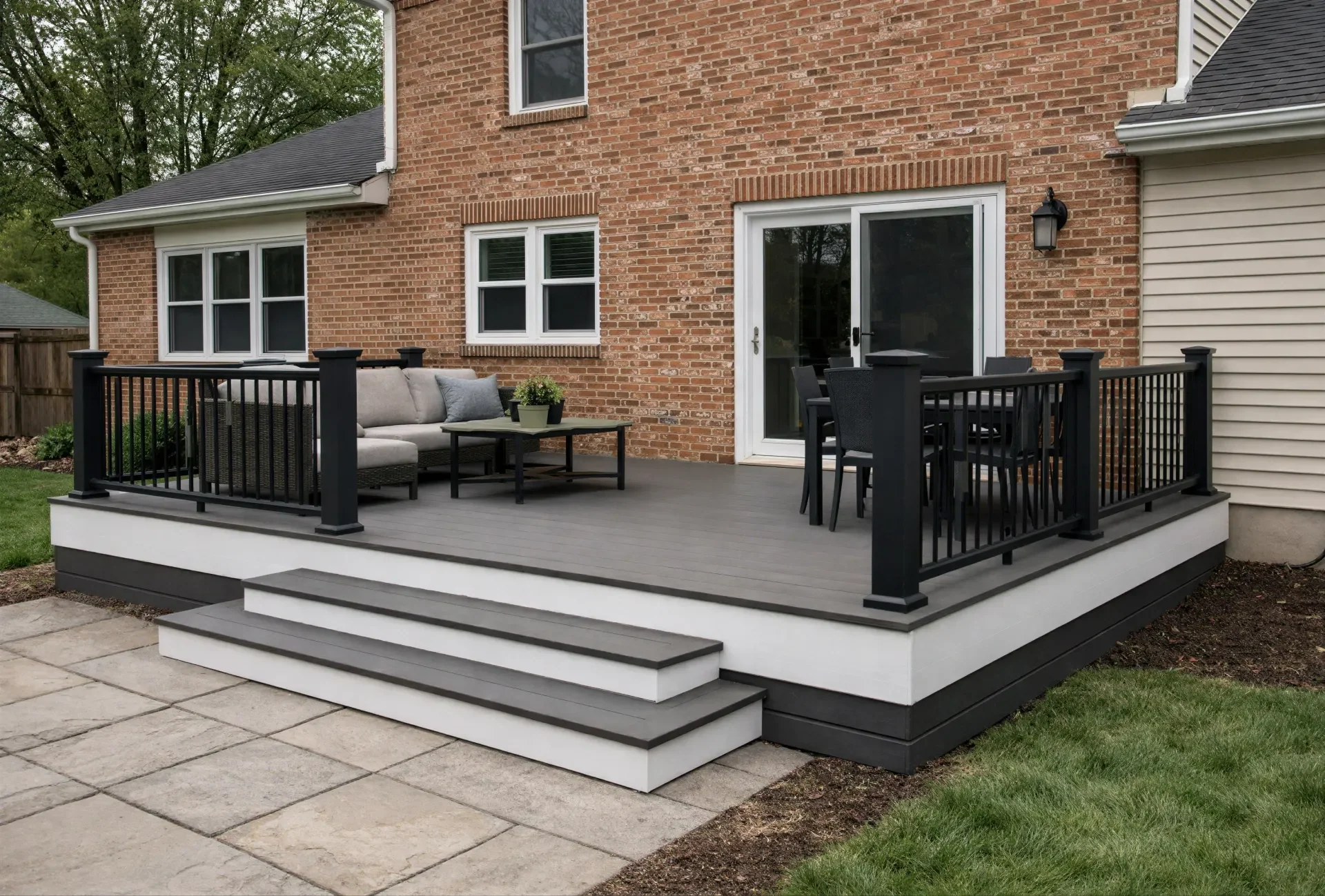 Composite entertaining deck in Wake Forest NC